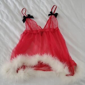 Santa Baby! Victoria's Secret Babydoll Lingerie Medium ❤️For Valentine's Too!❤️